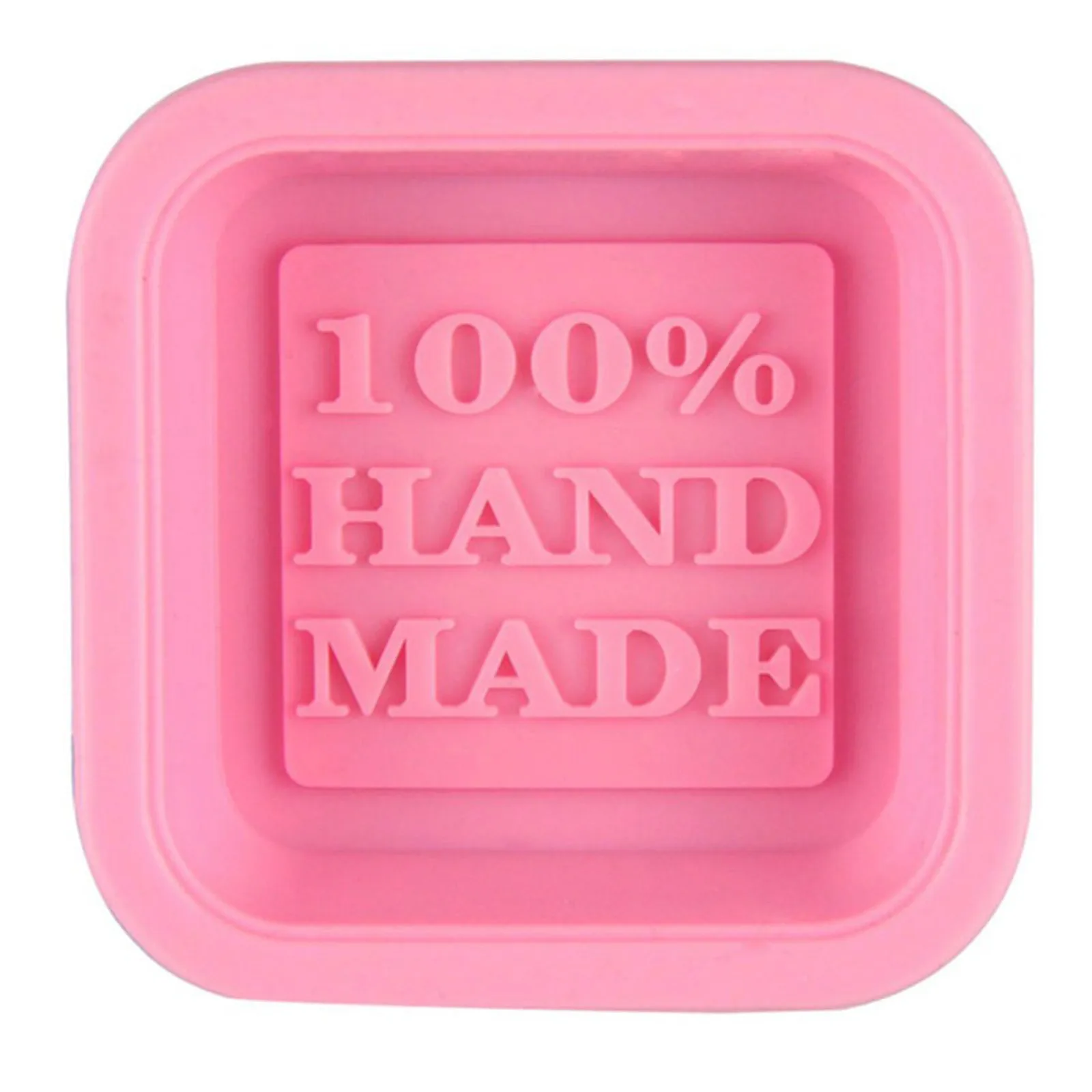 

25pc Square Pink Handmade Diy Soap Box Silicone Soap Making Mold