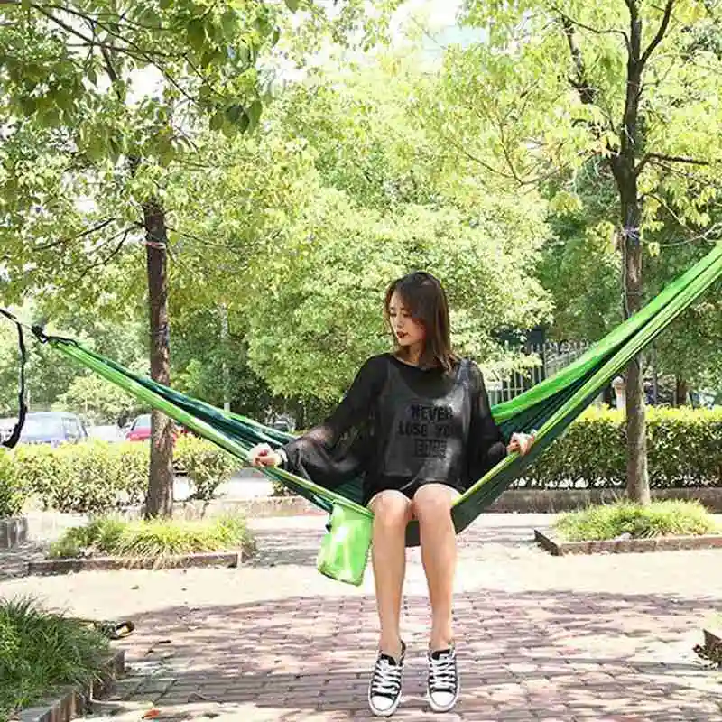 

Portable Camping Parachute Hammock Survival Garden Outdoor Furniture Leisure Sleeping Hamaca Travel Double Hanging Bed