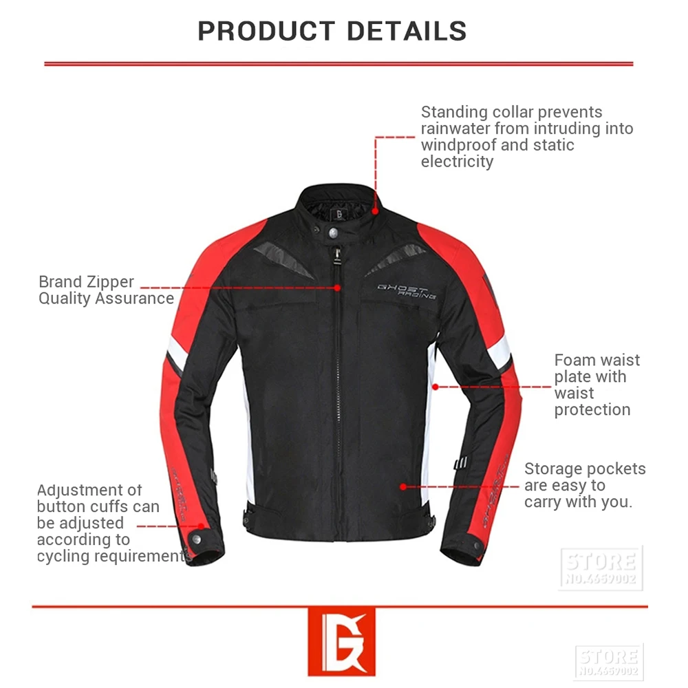 Призрак куртка для мотоспорта Водонепроницаемая Мото + мото rcycle брюки
