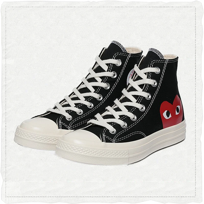 

Big Eyes White Black Zapatos De Mujers Newest Play 1970s Men Women Outdoor Sport Skateboarding High Top Chunky Sneaker Love Shoe