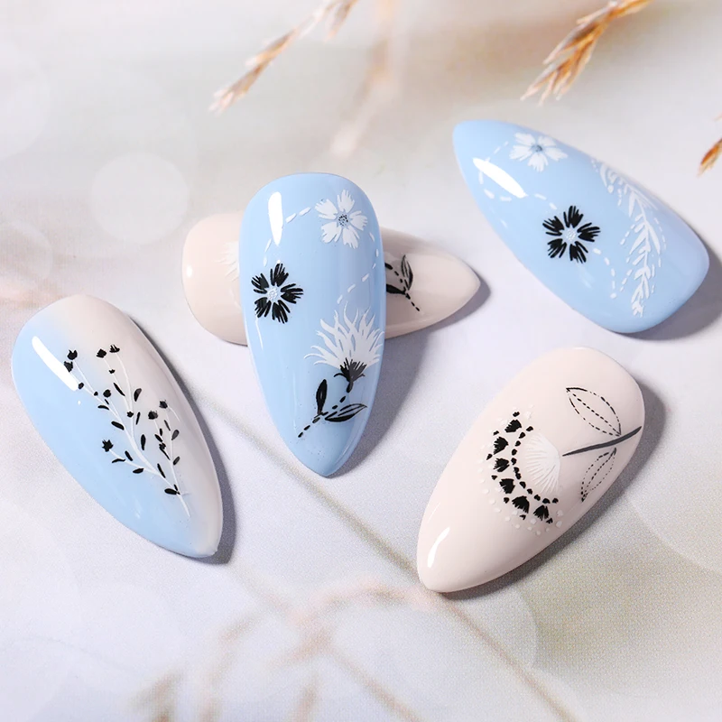 1 шт. 5D наклейки для ногтей с лазерным эффектом цветы бабочки леопардовые клейкие