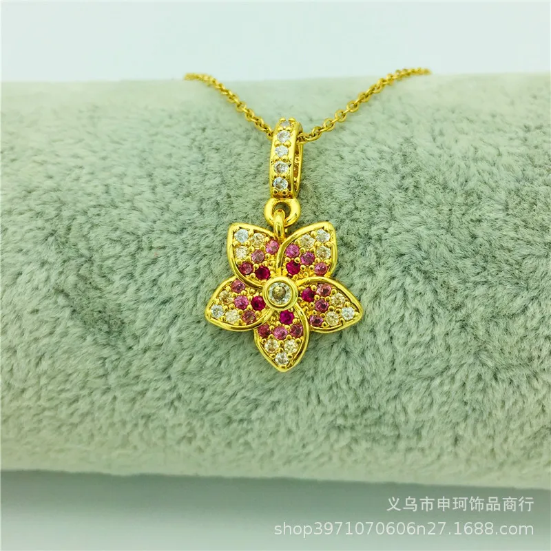 

New copper gold plated colorful zirconium ornament DIY exquisite Drop Shaped Pendant