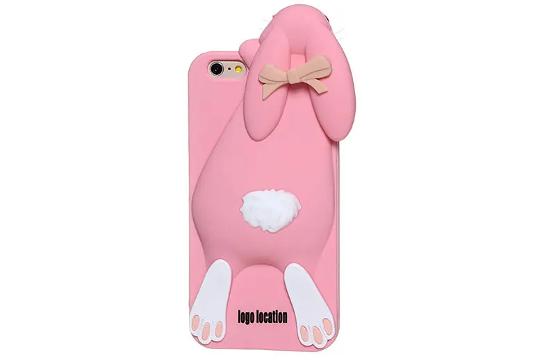 Лидер продаж силиконовый резиновый чехол с милым кроликом для Apple iPhone 6 Plus 5 дюйма