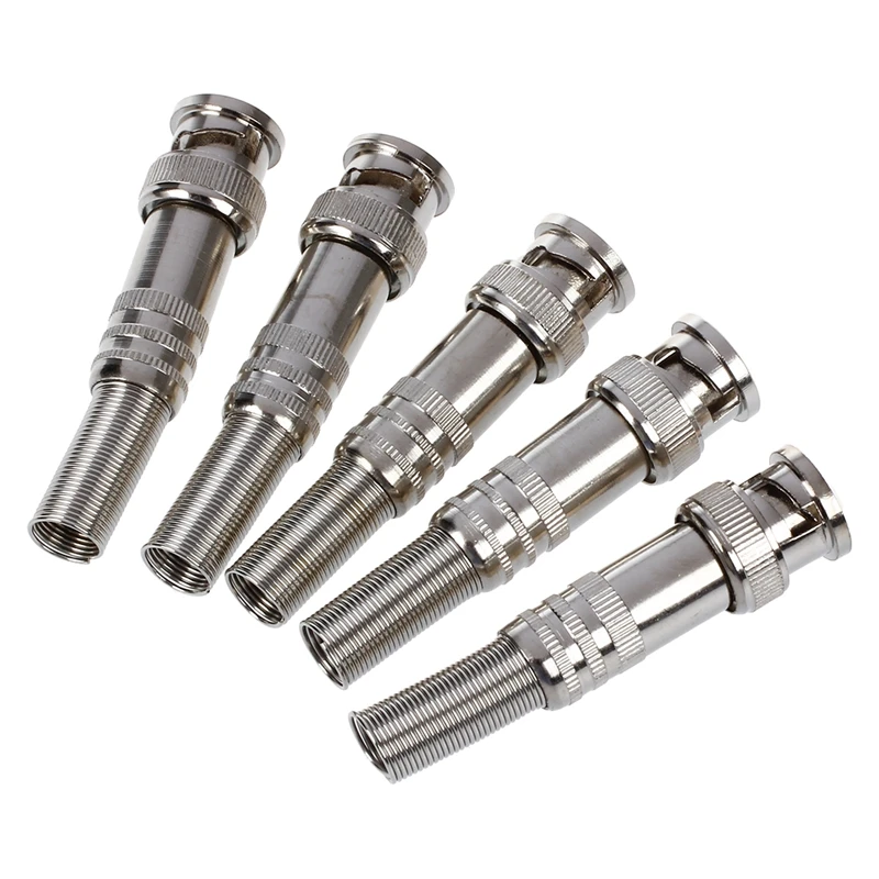 

5pcs Solder Less Twist Spring BNC Connector Jack for Coaxial RG59 CCTV Camera