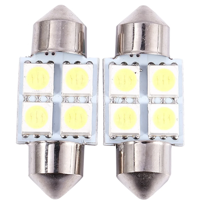 

DC 12V 30mm 4 5050 SMD автомобильный купол Festoon светильник White 2 шт