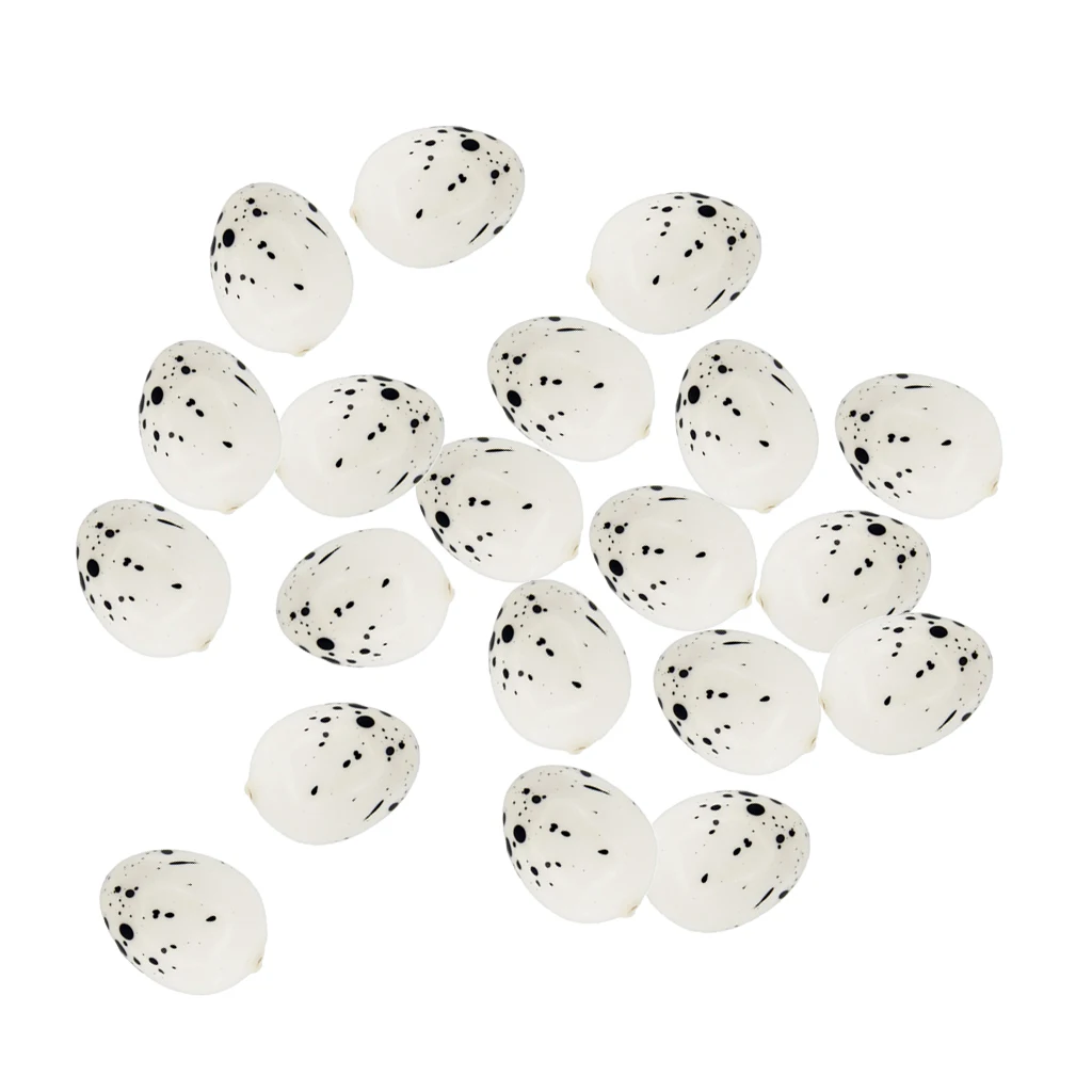 

20 Pieces Artificial Nest Spotted Speckled Hatching Egg Crafts Ornaments