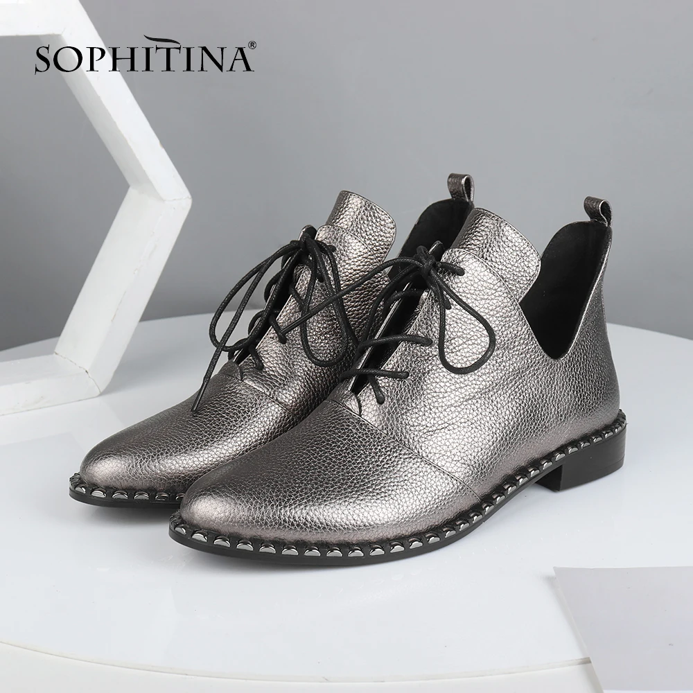 SOPHITINA/Новые модные женские туфли лодочки удобная обувь из коровьей кожи высокого