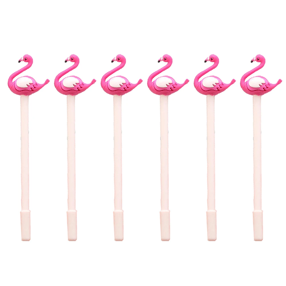 

12Pcs/Bulk Novelty Cute Flamingo Pens Kawaii School Gel Pen Funny Stationery Kawai Stuff Thing Cool Ballpoint Black Blue Ink Kit