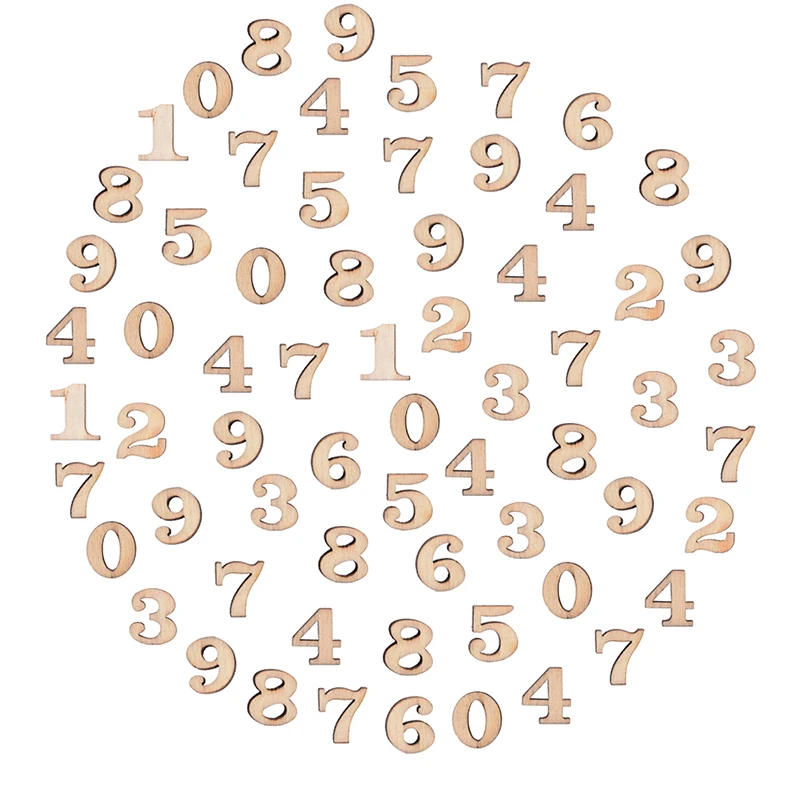 

Mixed 50pcs Number Wood Craft Embellishments MDF Wooden Cutout Flatbacks Scrapbooking for Cardmaking DIY Art Decoration