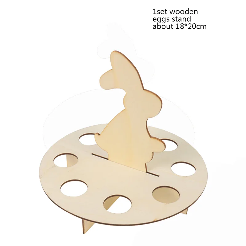 1set wooden stand Наволочка на подушку с пасхальным Кроликом, яйцами, пасхальными, шоколадными яйцами, курицей, пасхальными украшениями для дома, вечерние украшения, подарок - Цвет: 1set wooden stand