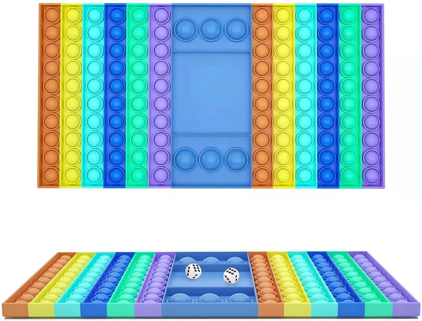 Big Pop Game Fidget Toy Jumbo Rainbow Chess Board Push Bubble Popper Fidget Sensory Toys for Parent-Child Time enlarge