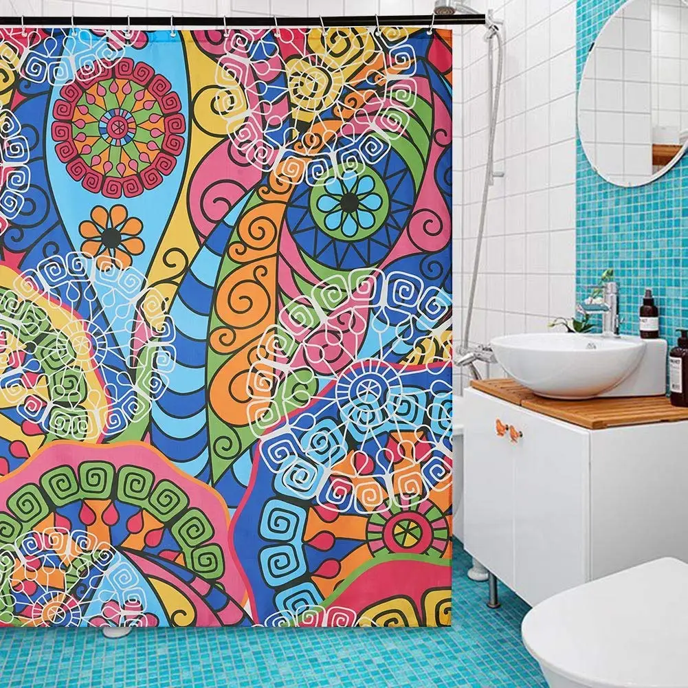Мандала индийский богемный узор печать занавеска для душа водонепроницаемый