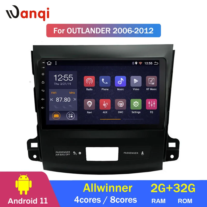 8 ядер (T8) 9 дюймов 2G Android 11 Автомобильная Мультимедийная система для Mitsubishi Outlander