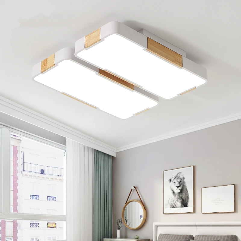 Китайский стиль деревянный светодиодный белый Потолочный светильник