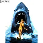 5d алмазная живопись, Акула, красота, полный квадраткруглый фильм, картина ручной работы, наклейка, 3d Алмазная мозаика, украшение для дома