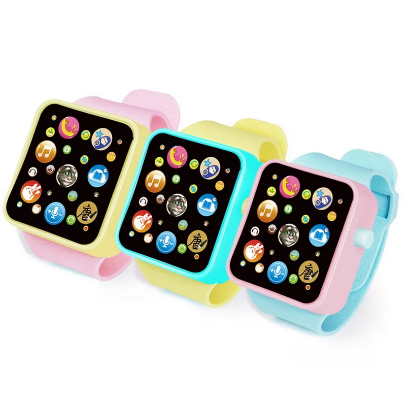 Детские милые часы игрушки развивающие 3D сенсорный экран музыкальная игрушка