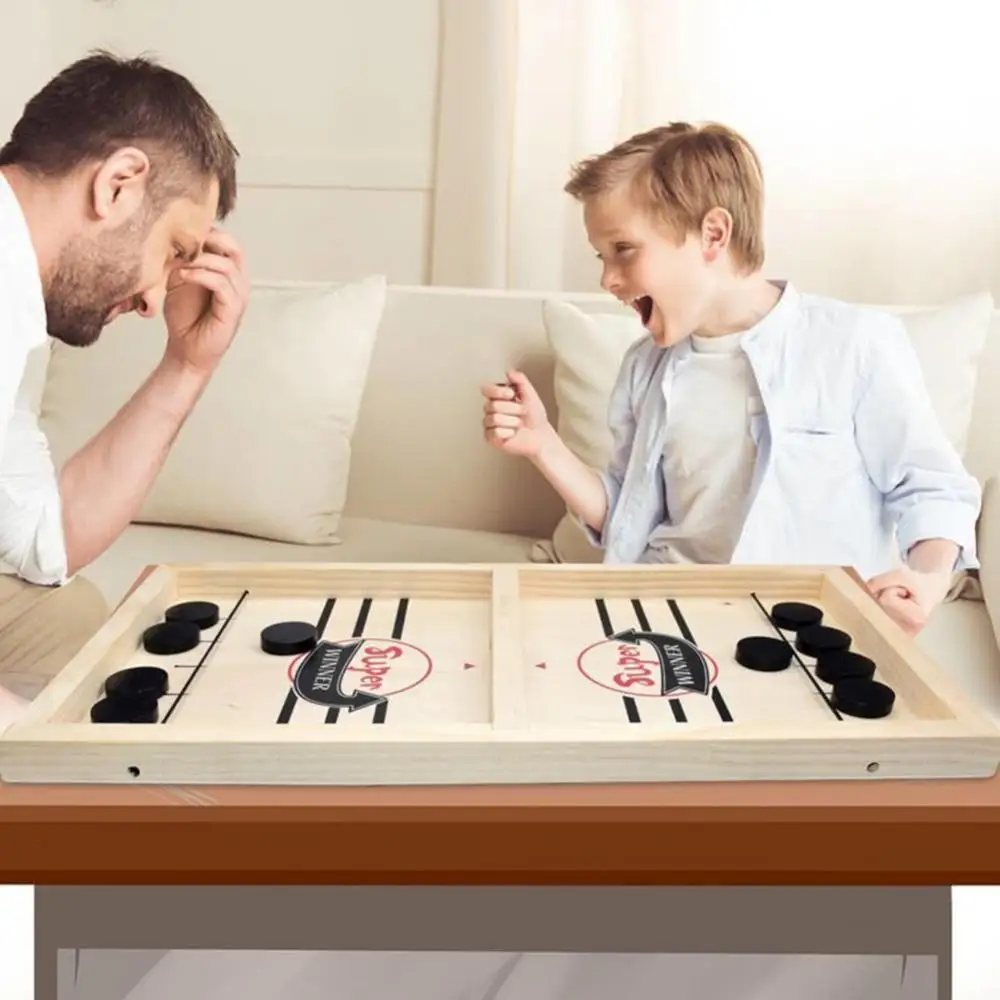 

Wooden Fast Sling Puck Game Winner Family Game Toys for Adult and Kids
