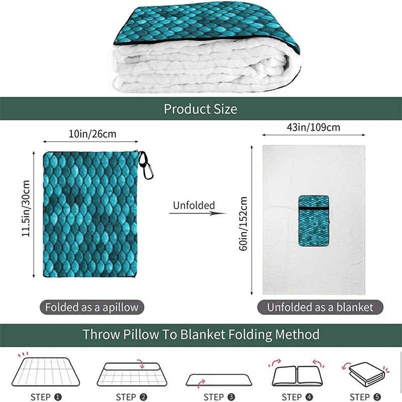 comprar Oceano Azul Cyan Sereia Escala Viagem Travesseiro Cobertor Dois-em-um Mochila Cinta E Compacto Avião Saco Cintura Apoio