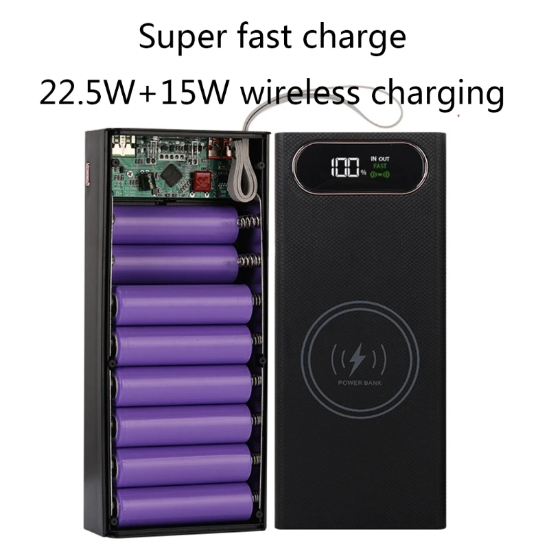 18650 Batteries Standard Container Detachable Power Bank Holder Case 16 Slot DIY Tools |
