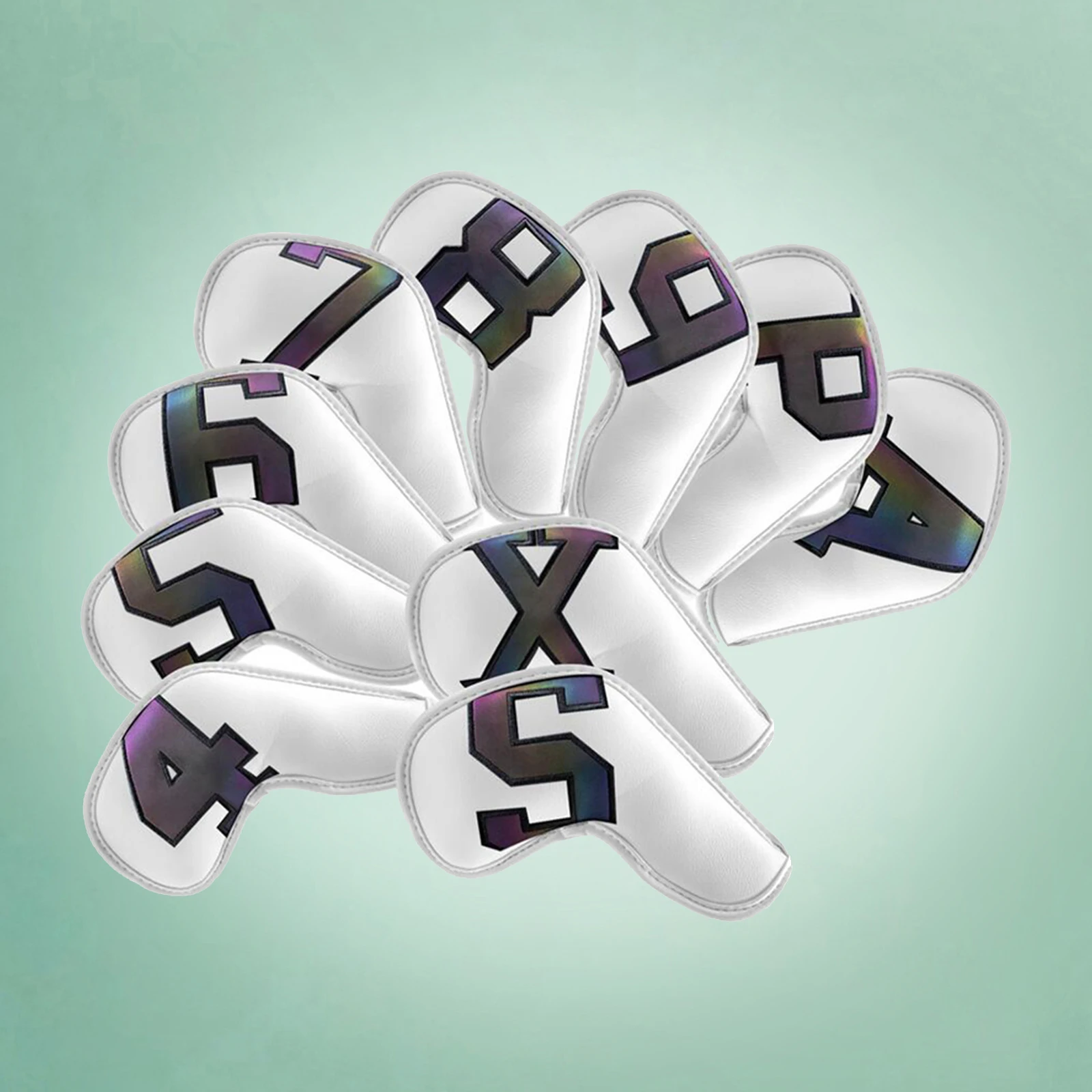 

10pcs/Pack Golf Head Covers for Irons Clubs, Sticker Closure PU Leather Both