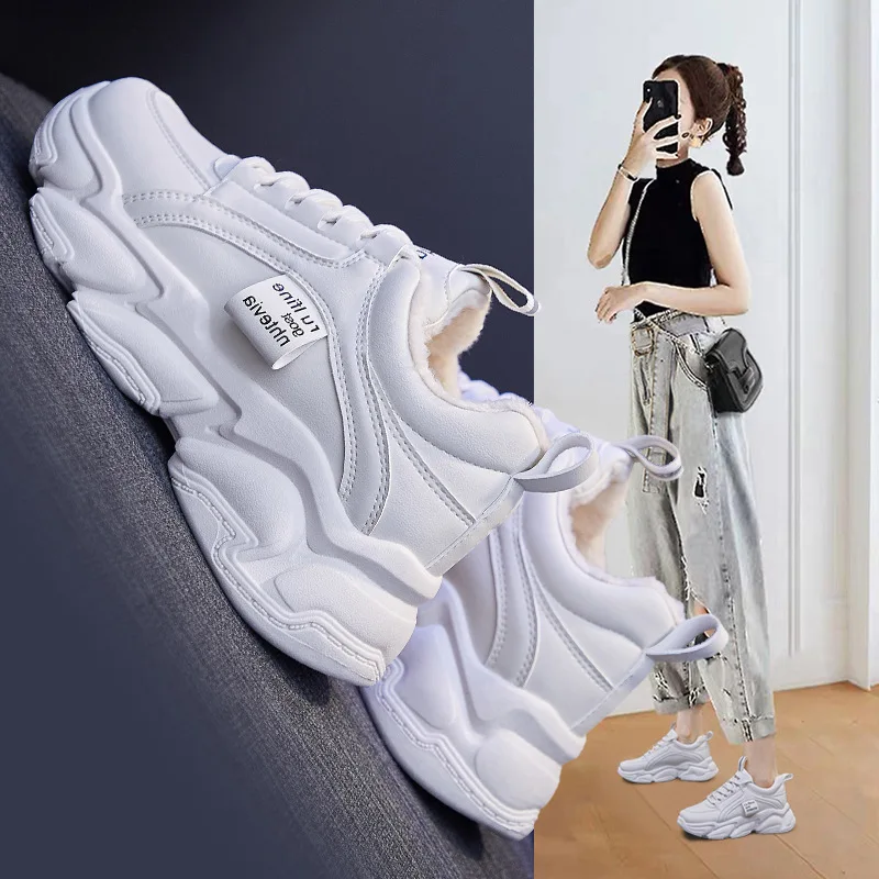 

Fashion Korean version of plus cashmere boots 2022 autumn and winter new warm shoes thick-soled short boots student sports shoes