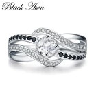 BLACK AWN Изящные Ювелирные изделия из настоящего серебра 925 пробы, модные обручальные кольца для женщин, обручальное кольцо C047
