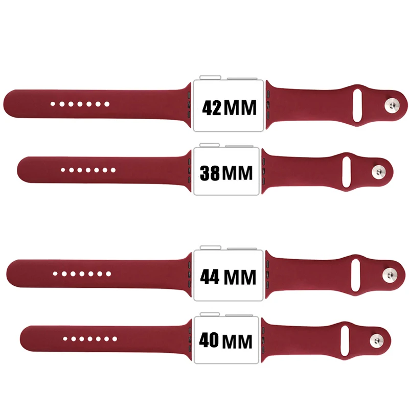 Мягкий силиконовый спортивный ремешок для часов Apple 44 мм 40 серия 5 4 3 2 1 iwatch 42 38
