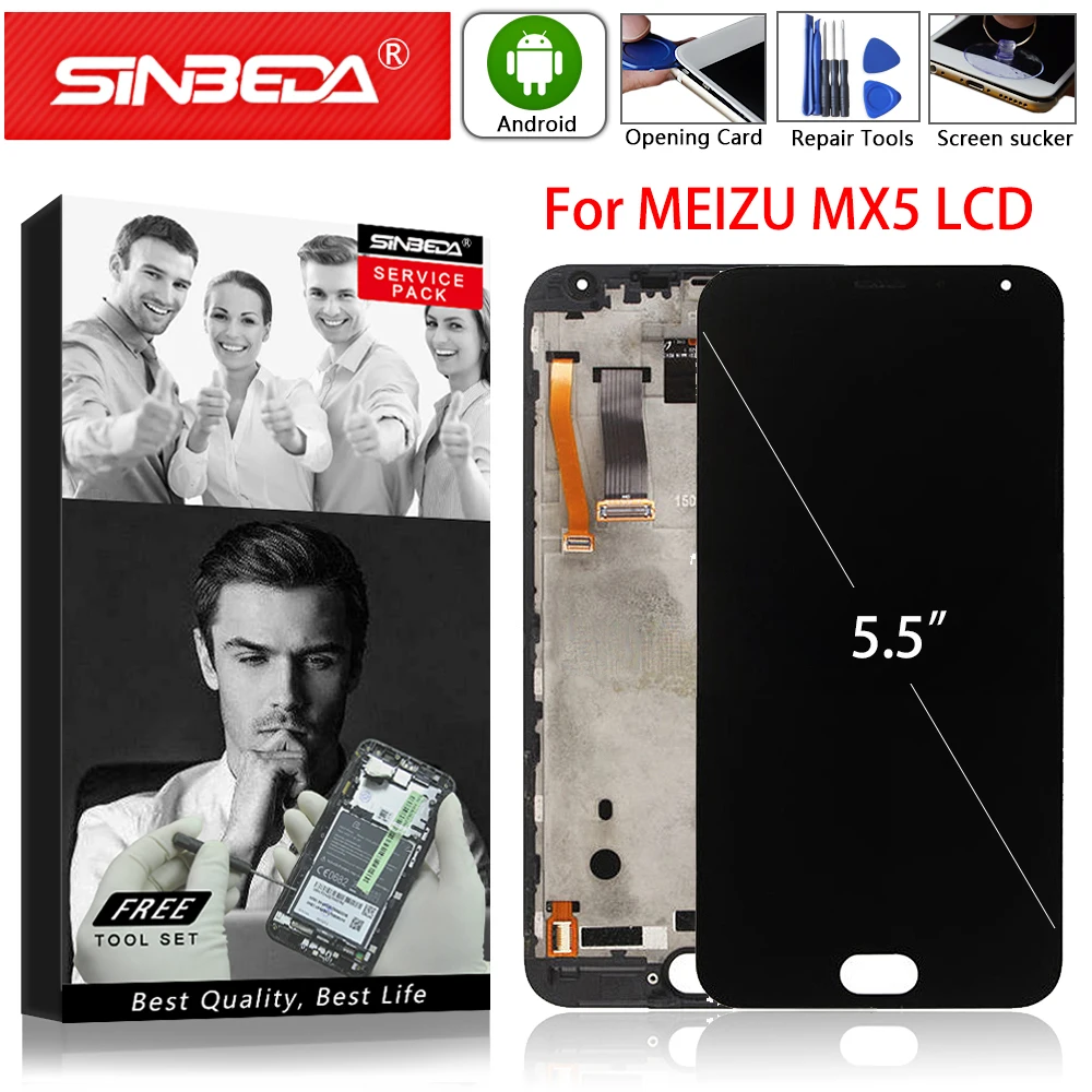 5 &quotОригинальный ЖК-дисплей для MEIZU MX5 сенсорный экран дигитайзер с рамкой Meizu M575M