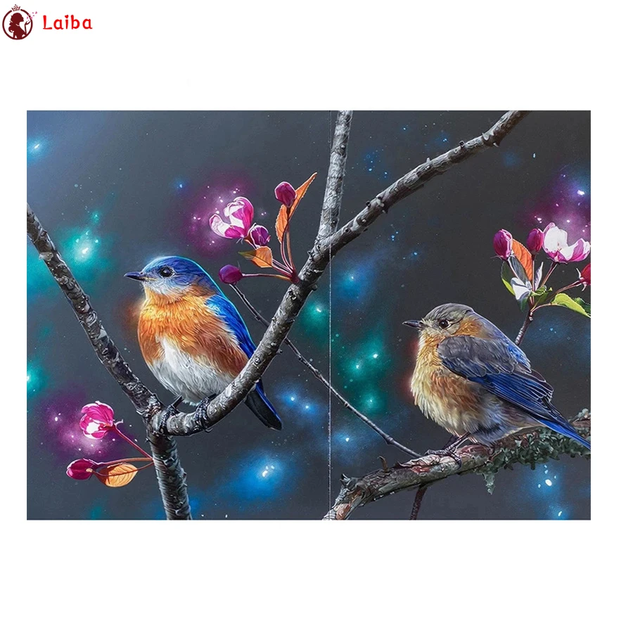 

5D DIY алмазная живопись абстрактный пейзаж животное искусство, милая птица и крест полная квадратная круглая Алмазная мозаика