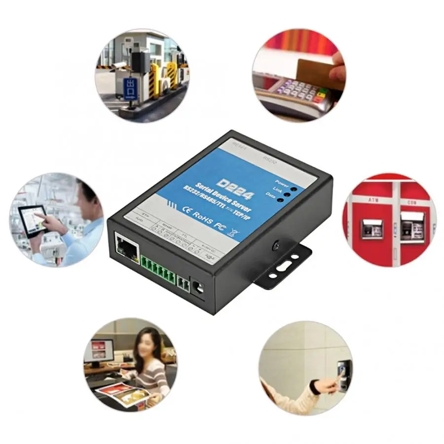 WiFi Серийный Сервер устройства D224 RS485/232/TTL к TCP/IP последовательный порт Ethernet