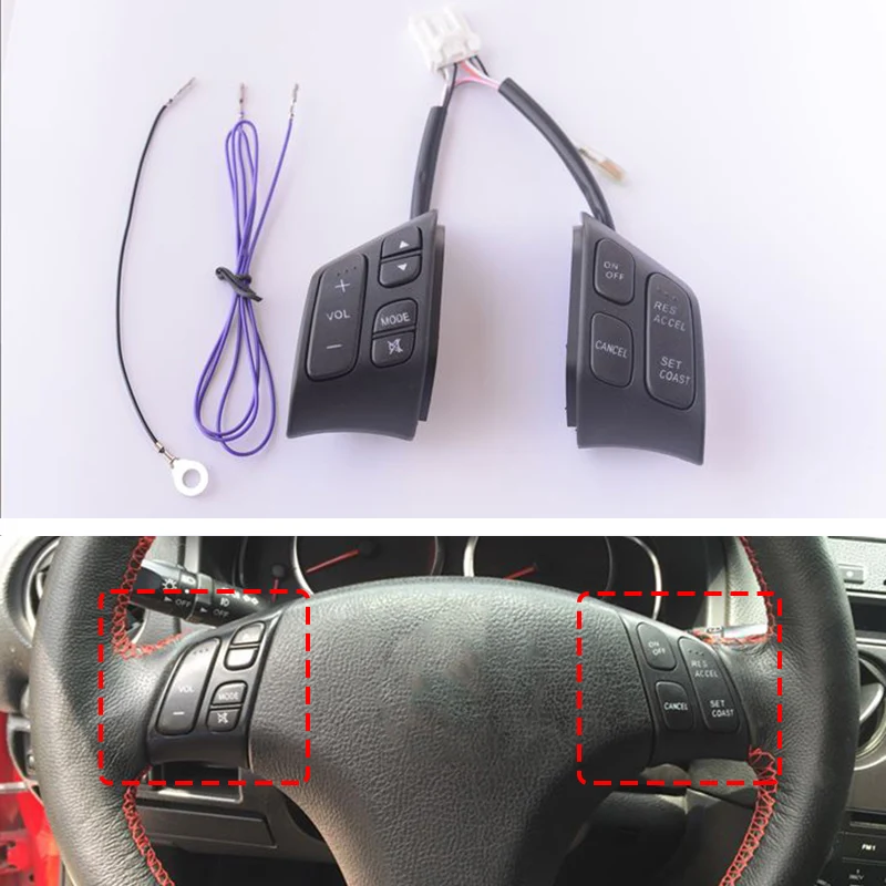 Для Mazda 6 B70 2006~ 2012 Автомобильный многофункциональный руль круиз управление Кнопка аудио переключатель M6 декоративный выключатель