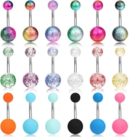 18pcs belly button rings belly rings for women stainless steel jewelry belly barbells navel rings body piercing jewelry
