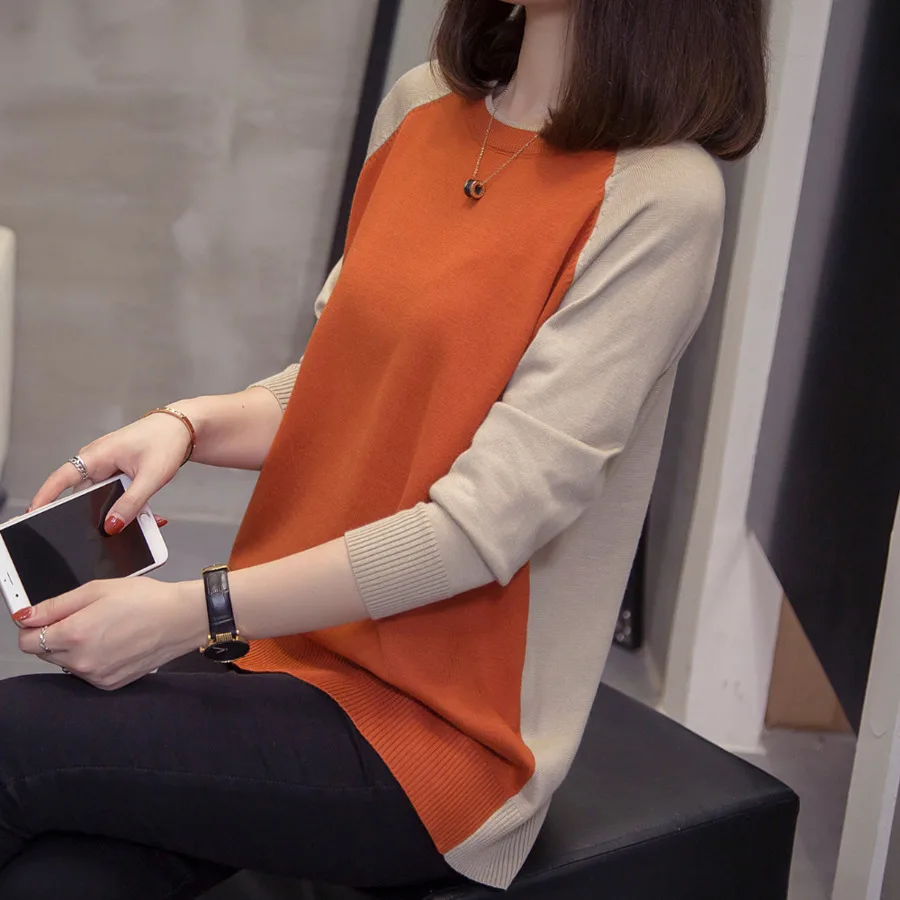 Плюс Размер Пуловер Женский Свитер 2019 Осень Зима одежда Корейский Стиль