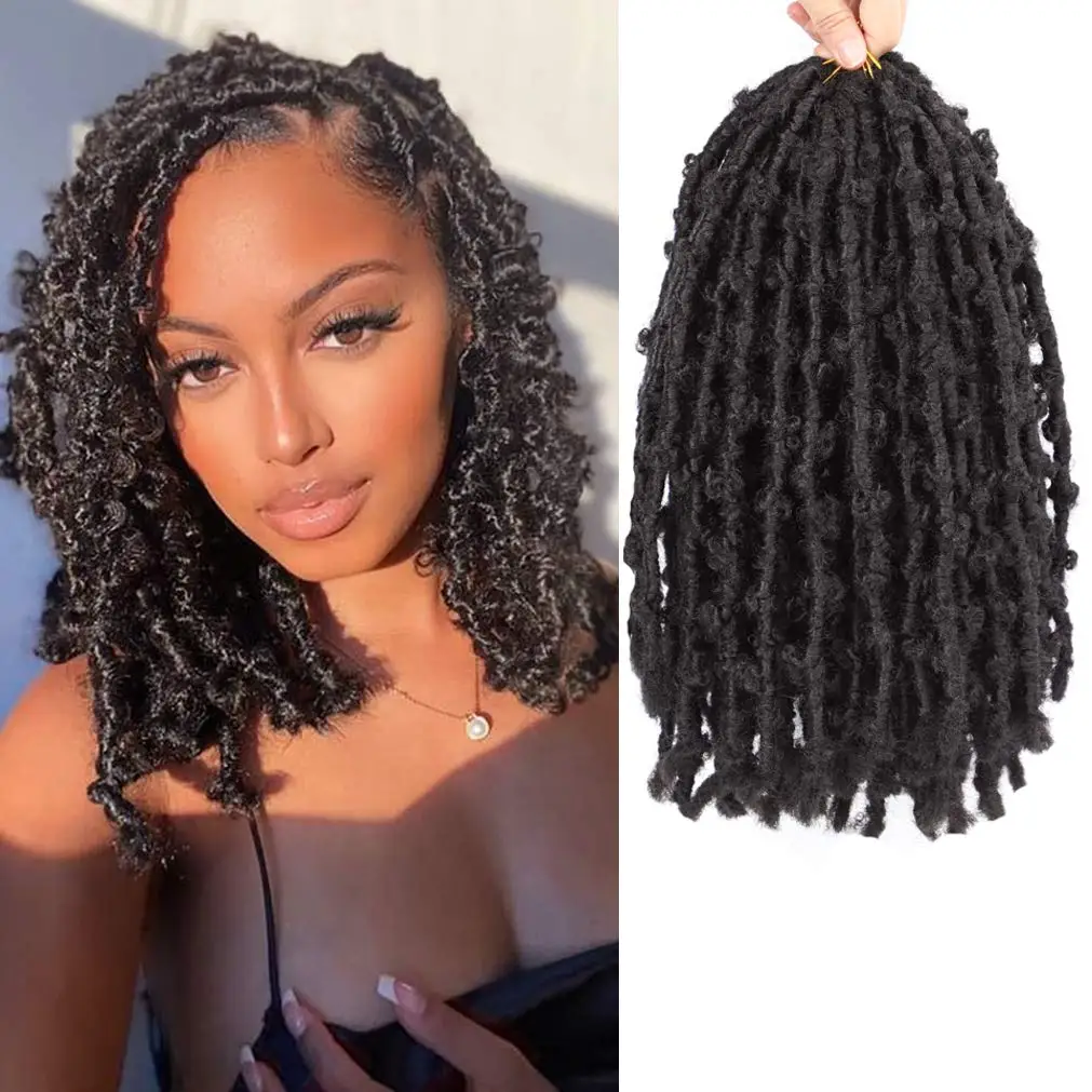 

12 18 Inches Butterfly Locs Crochet Hair Extension Nu Braiding For Black Women Synthetic Soft Faux Locs Braids