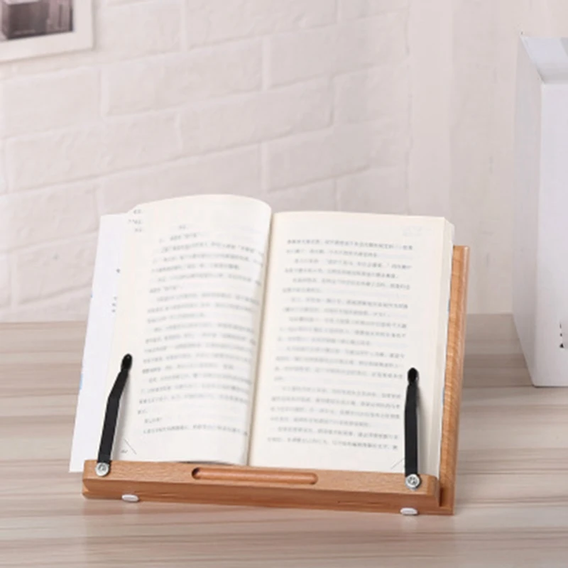 

Multifunctional Foldable Wood Bookends Stand Cookbook Holder Reading Rack Wooden Reading Book Support Stand