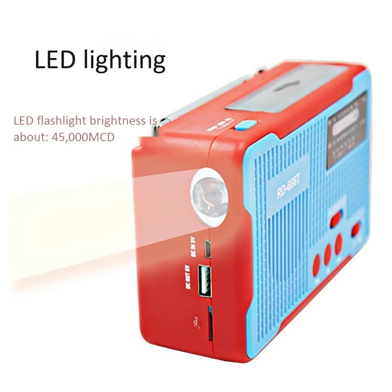 

Emergency Radio Hand Crank Radio 2300MAh Solar AM FM NOAA Weather Radio with LED Flashlight for Smart Phone Charger
