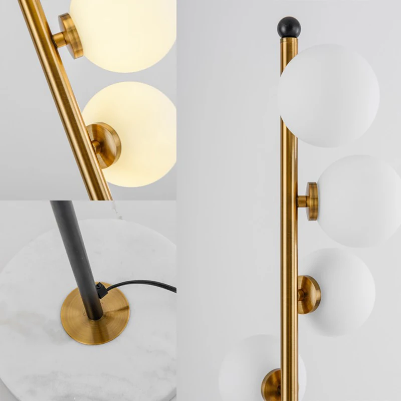 

Modern LED Standing Lampled Dimmable Deco Glass Ball Fixtures Energy Saving Nordic Decoration BedroomFloor Lamp Indoor Lighting