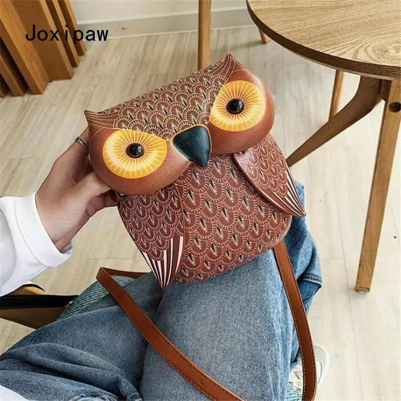 

Bag Female 2021 New Small Bag Owl Shoulder Messenger Bag Retro Female Bag Cartoon Animal Bag
