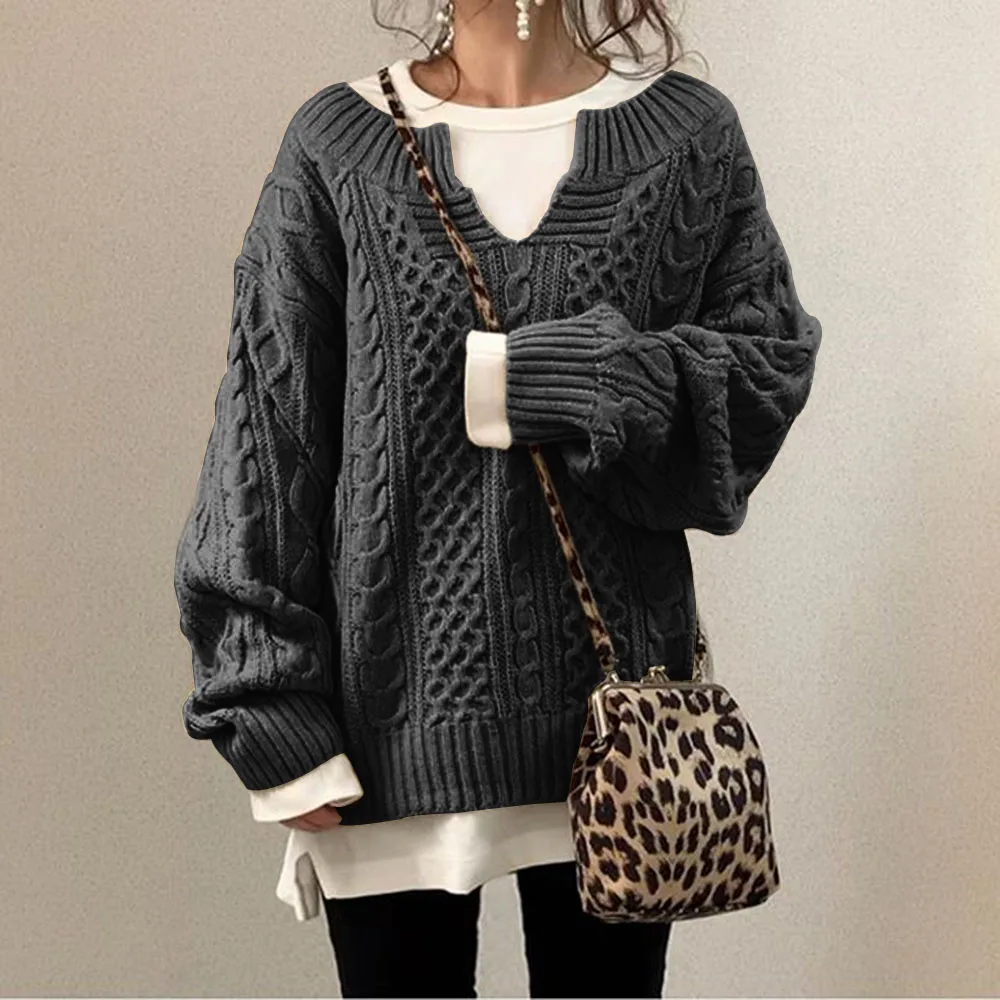 

Sweater 2020 Winter Autumn Lanter Sleeve Pullovers Casual Knitted Striped Slim Model Fuzzy Fluffy Jumpers Tops Korean Japan