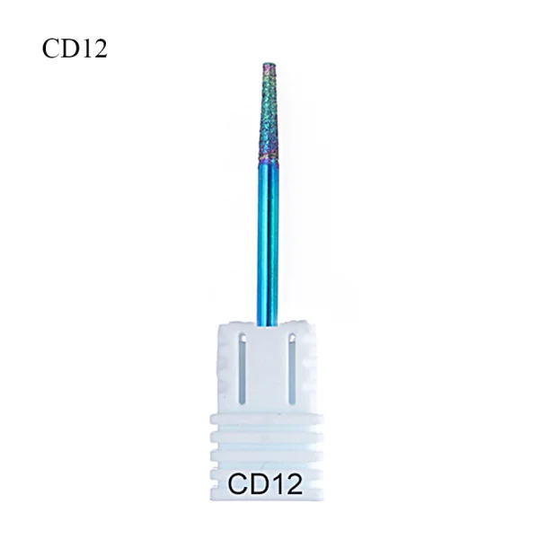 CD12 1 шт. электрические сверла для ногтей радужные алмазные фрезы для маникюра аксессуары роторные инструменты для дизайна ногтей LACD01-27-1 - Цвет: CD12