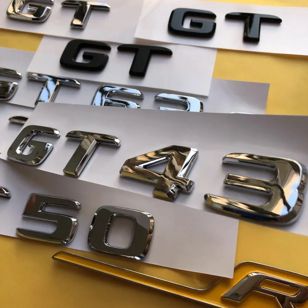 Длинная эмблема R S C Эмблема для GT43 GT50 GT53 GT63 GT GTR GTS GT43S GT50S GT53S GT63S автостайлинг