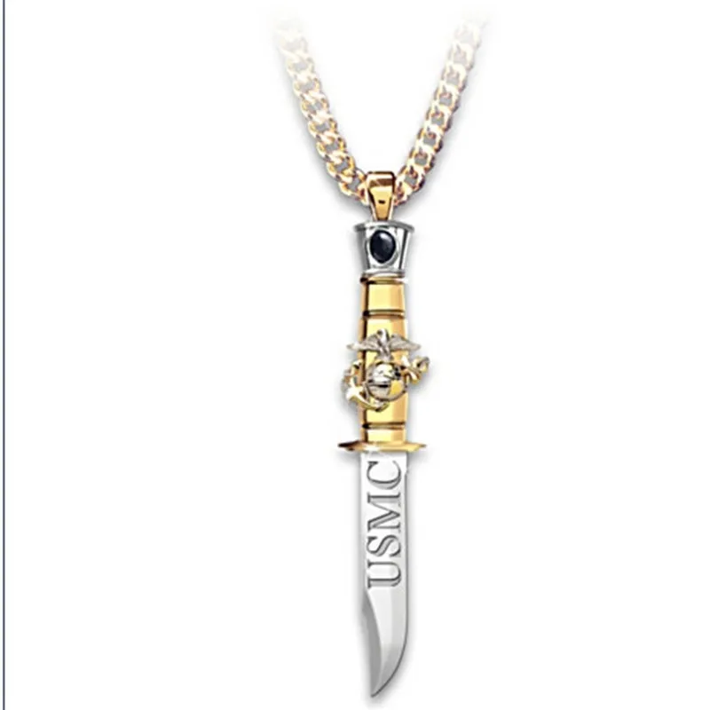 

Women's geometric creative two-color dagger shape pendant necklace fashion party Valentine's Day gift jewelry wholesale