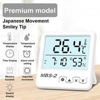 LCD Digital Temperature Humidity Meter Alarm Clock Desk Table Electronic Gauge Thermometer Hygrometer with Back Stand