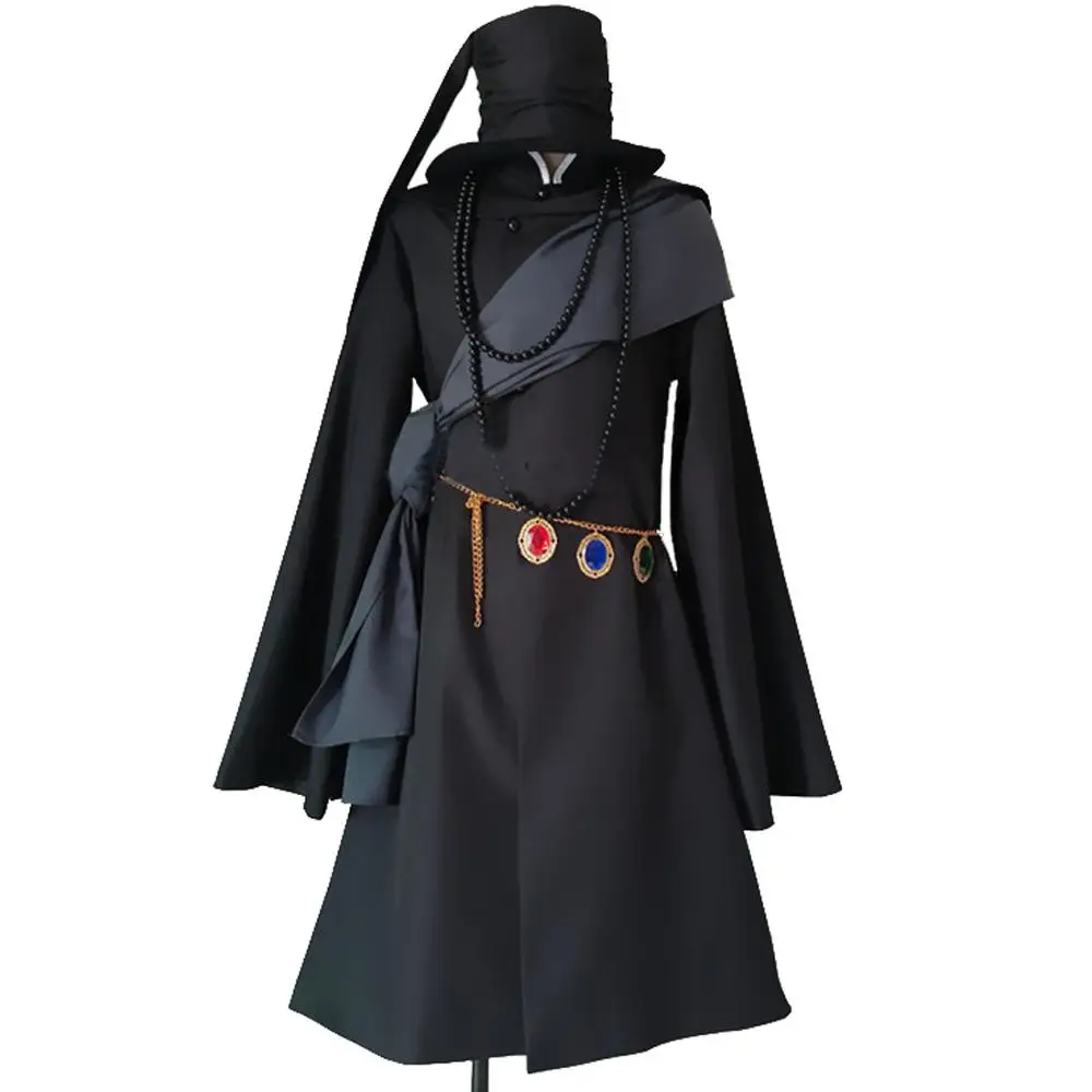 2020 Black Butler Kuroshitsuji Undertaker Cosplay Halloween Party Costume Custom Made Full Set With Hat And Chain