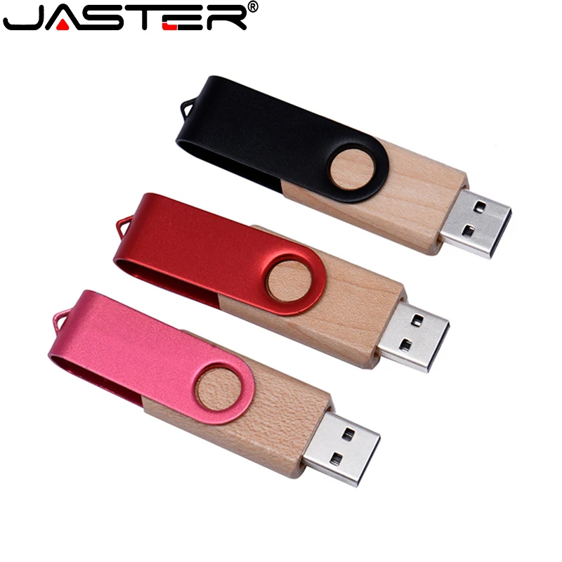 

SHANDIAN Wooden Rotating USB+flip BOX Flash Drive 2.0 64GB 32GB 16GB 4GB Memory Stick photography wedding gift free custom logo