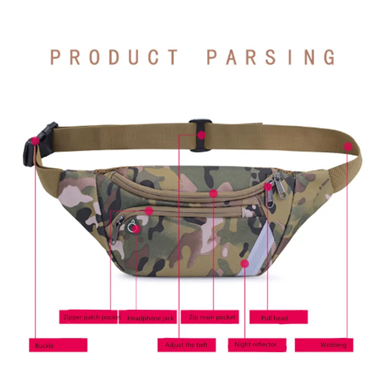 

Outdoor Sports Large-capacity Mountaineering Waist Bag Personal Camouflage Waist Bag Accessories Essential for Running and Ridin