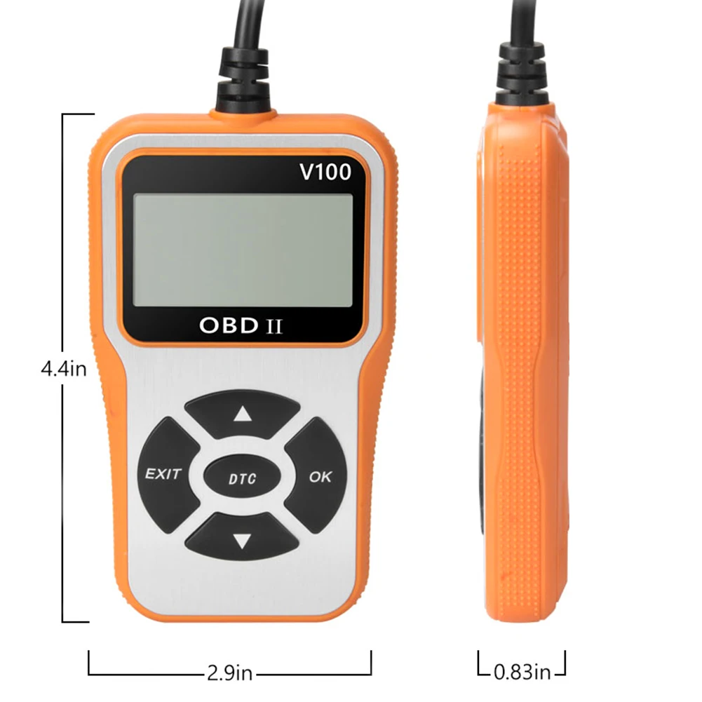 

Multi-functional Durable V100 Handheld OBD 2 II Scanner 5-Language Backlit LCD Display OBD2 Practical Portable Code Reader