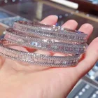 Роскошный браслет с квадратной закрепкой, обручальный браслет с искусственным бриллиантом для женщин, Свадебные украшения с белым золотом