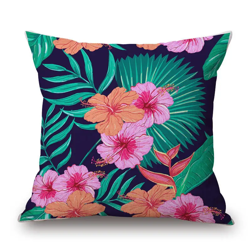 Decorative Throw Pillow Case Fashion Cotton Linen Tropical Plant Flowers Grass Cushion Cover Sofa Home Decor | Дом и сад