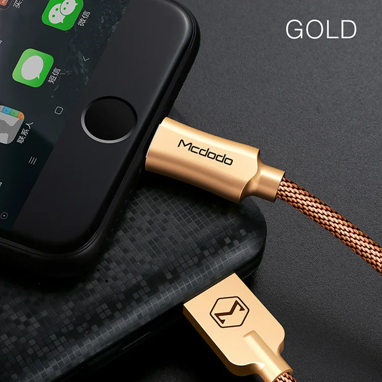 Gold MCDODO USB кабель 2.4A для iPhone X XS MAX XR 8 7 6 5 6 S plus Кабель для быстрой зарядки кабель для зарядки мобильного телефона Usb кабель для передачи данных - Цвет: Gold